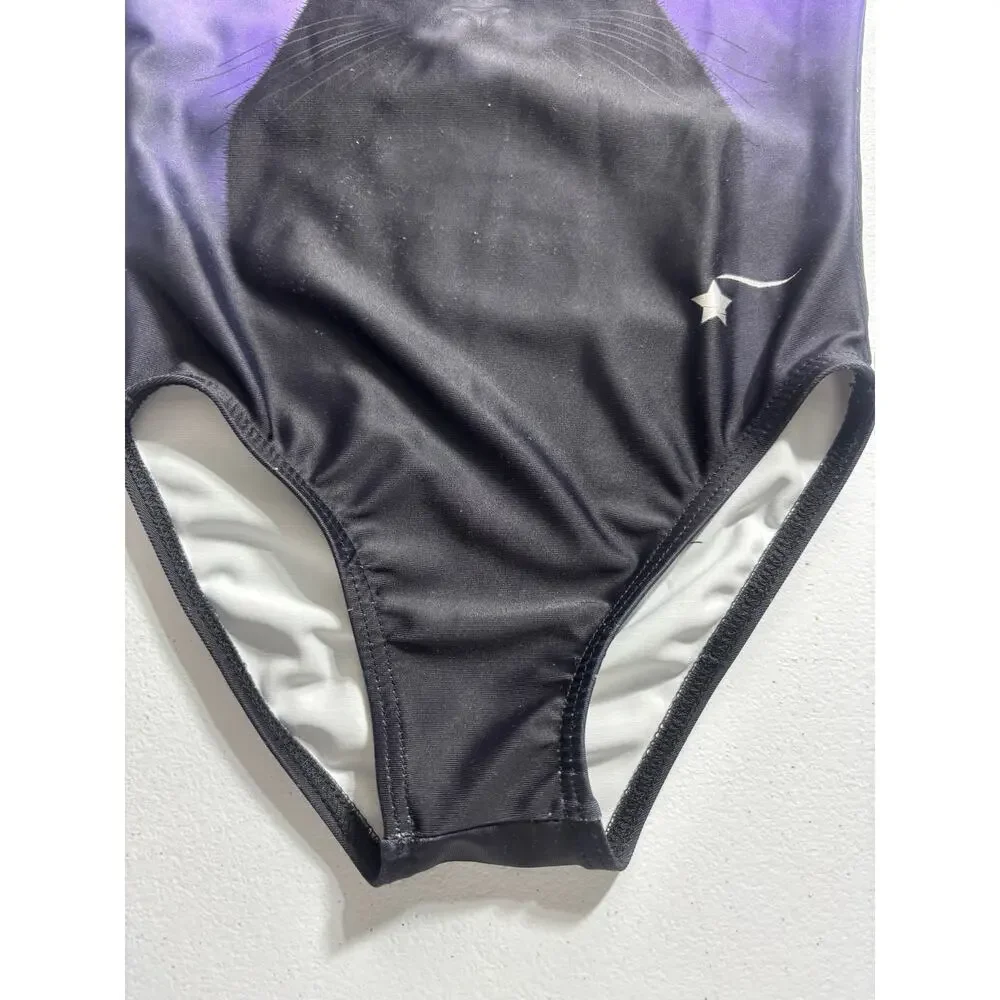 Destira Gymnastics Cat Leo Black and Purple Size Child XS